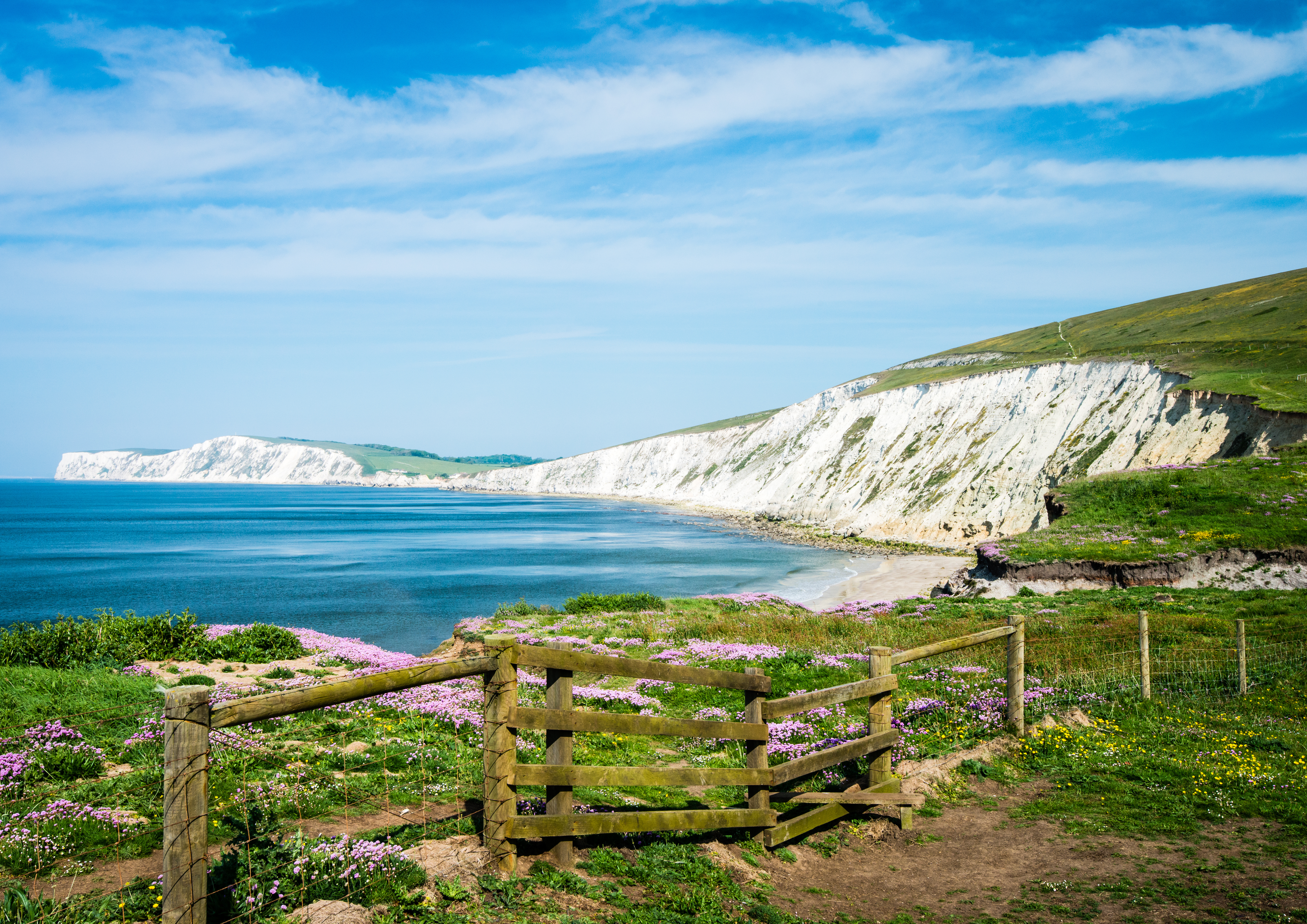 The beautiful white cliffs on the Isle of Wight