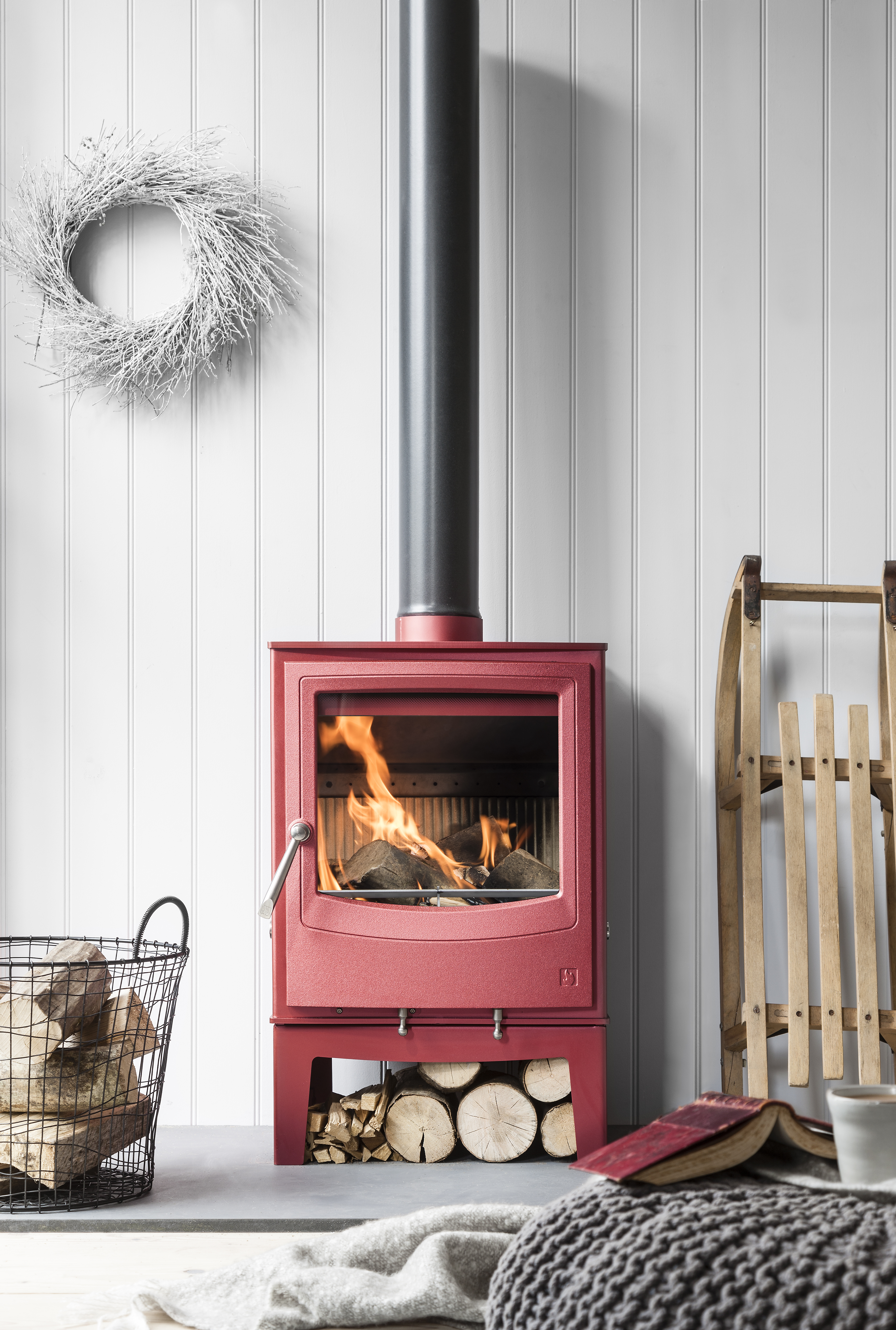 red wood burning stove