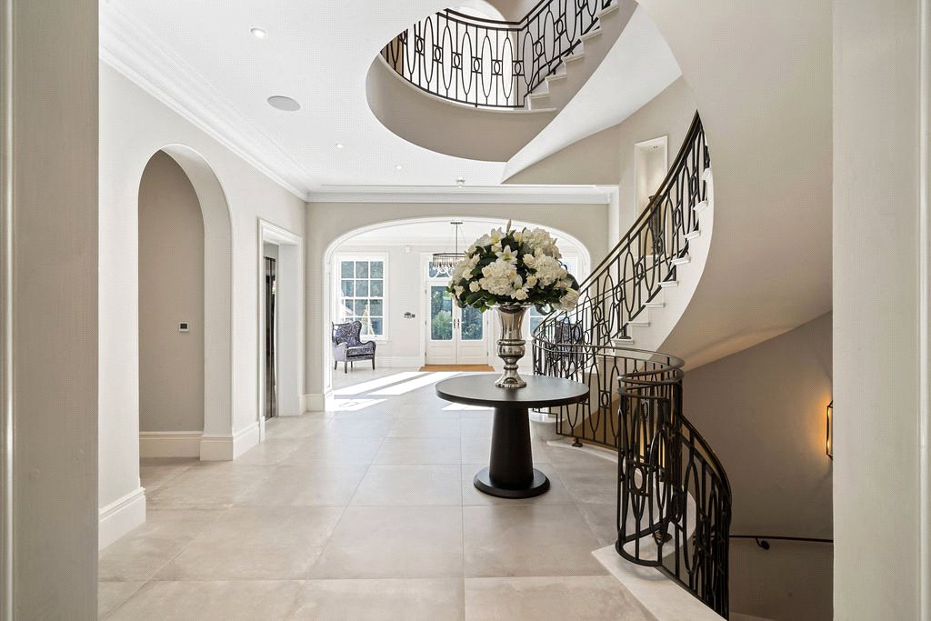 bespoke marble staircase in English manor house