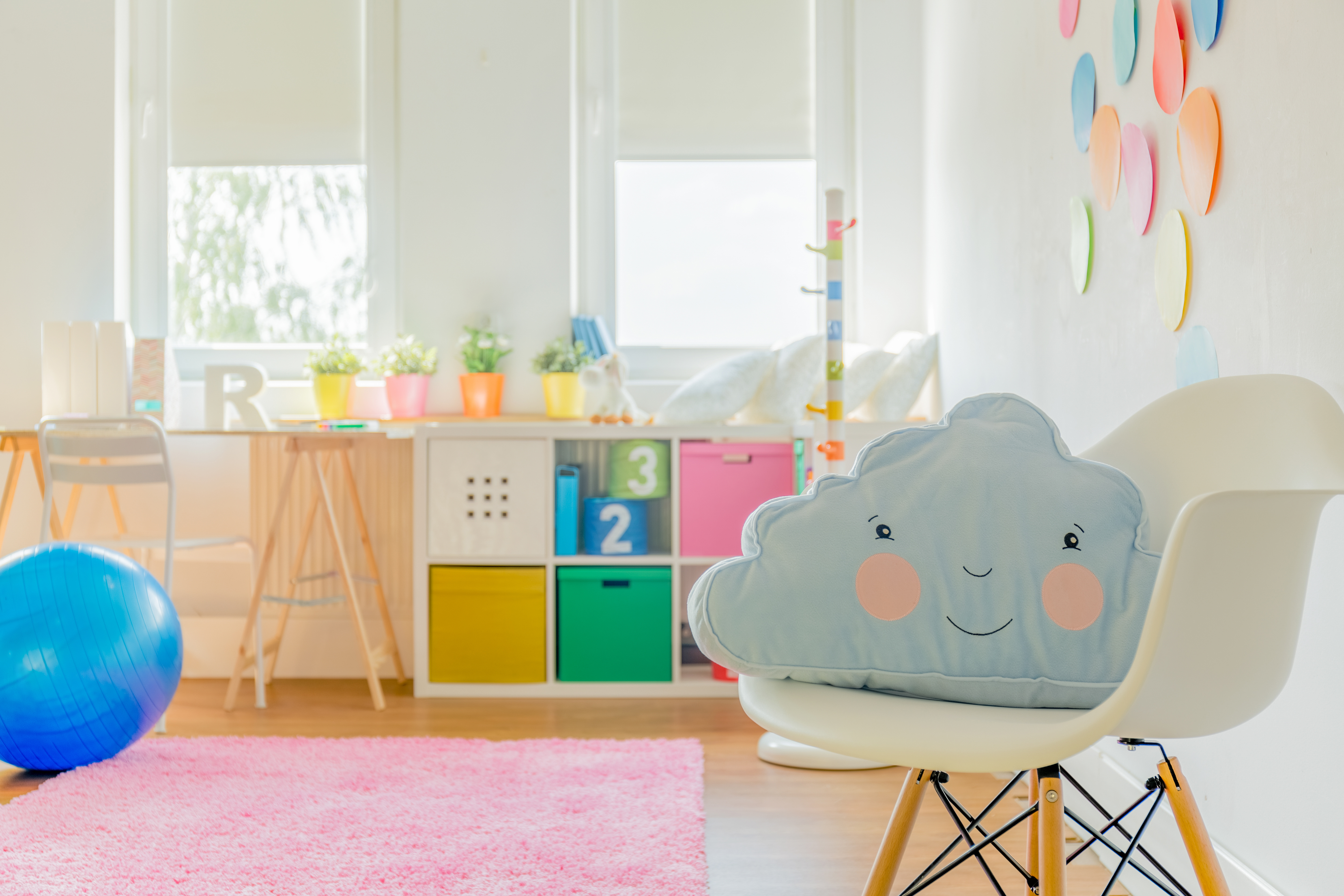 A colourful children's room and playroom by interior designers