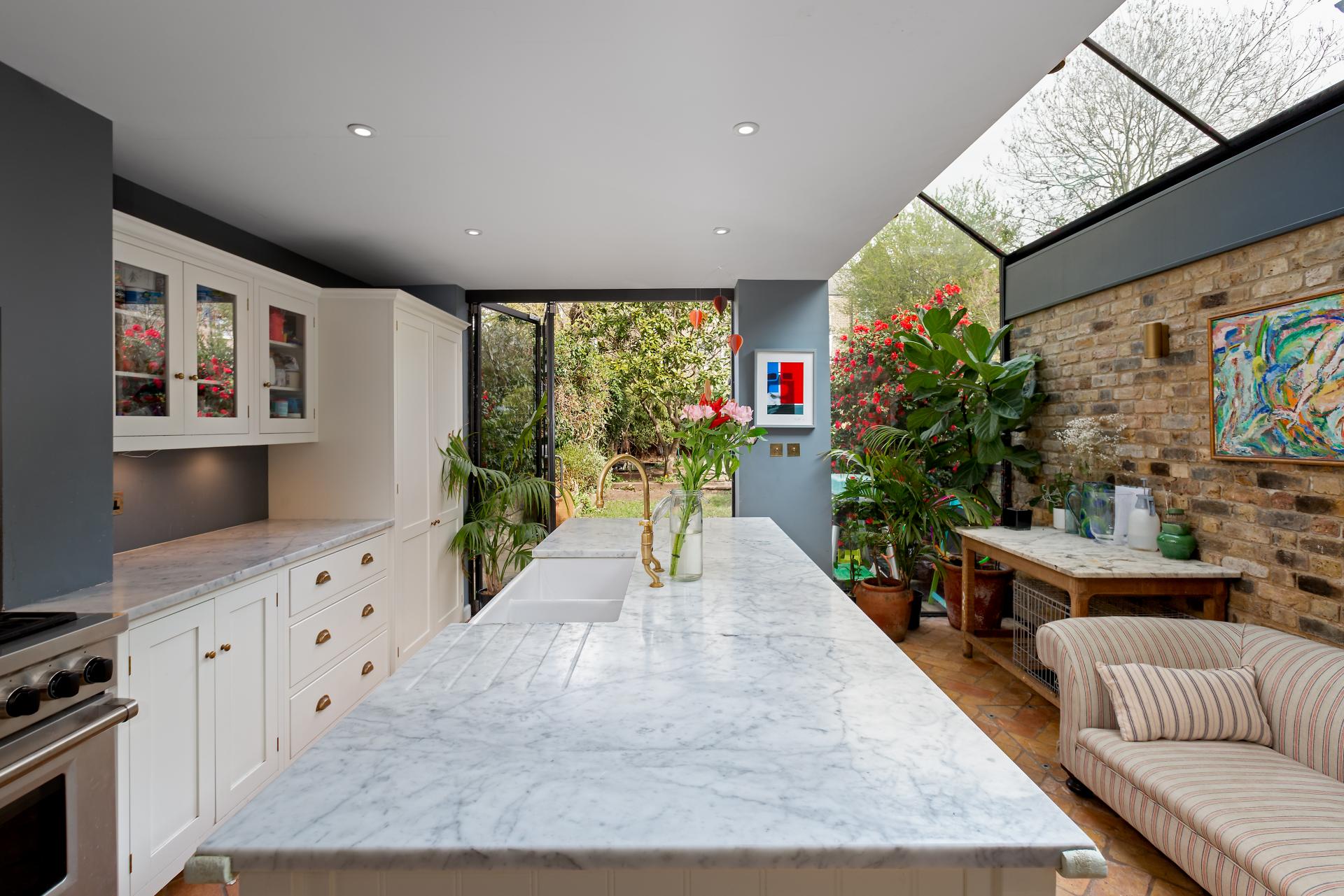 contemporary renovated london terraced house kitchen
