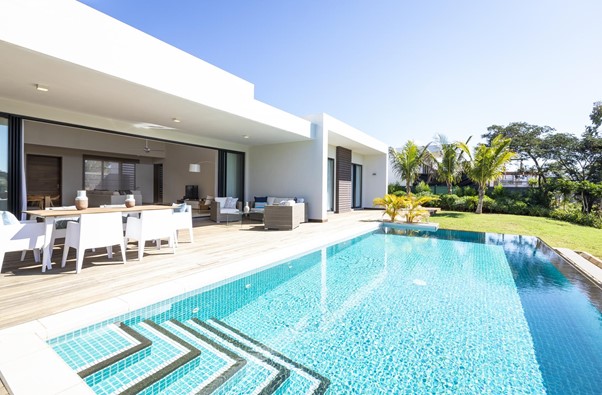 dream contemporary modern white villa on tropical island
