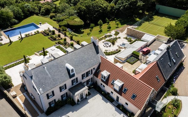 luxury French new build mansion manor with shutters swimming pool and tennis court