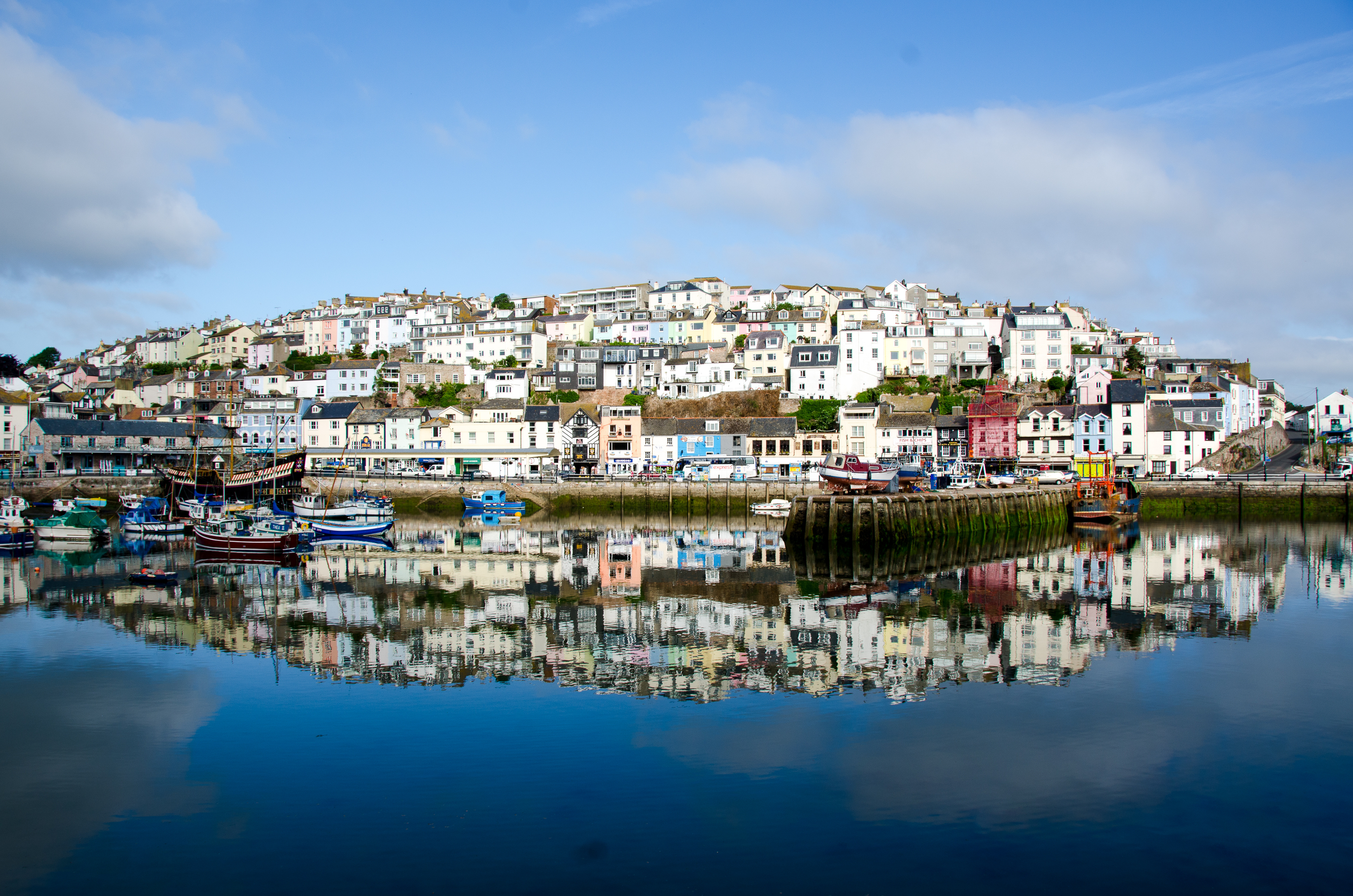 A beautiful view of Brixham Harbour in the early morning