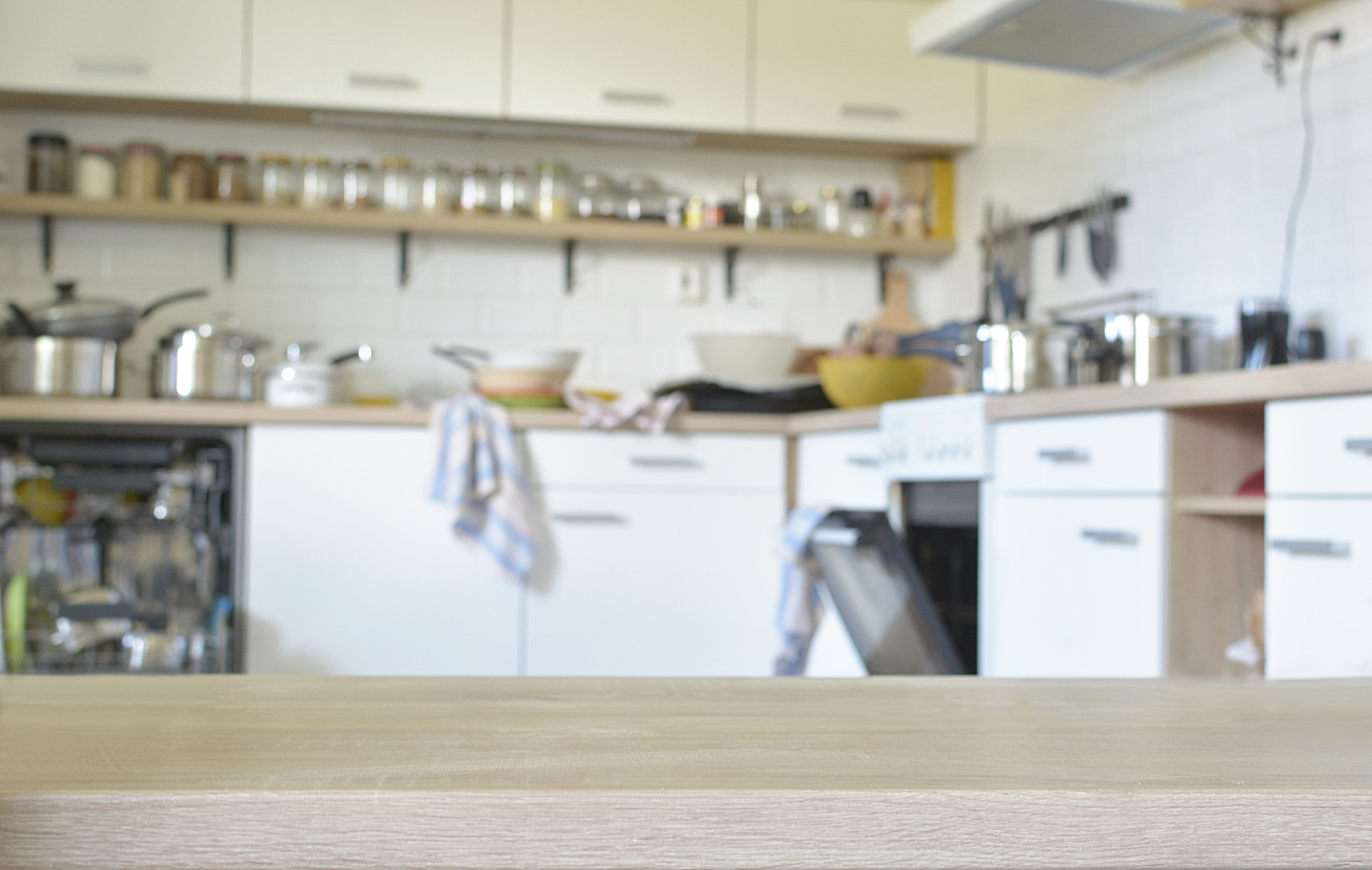 background dirty and scattered kitchen