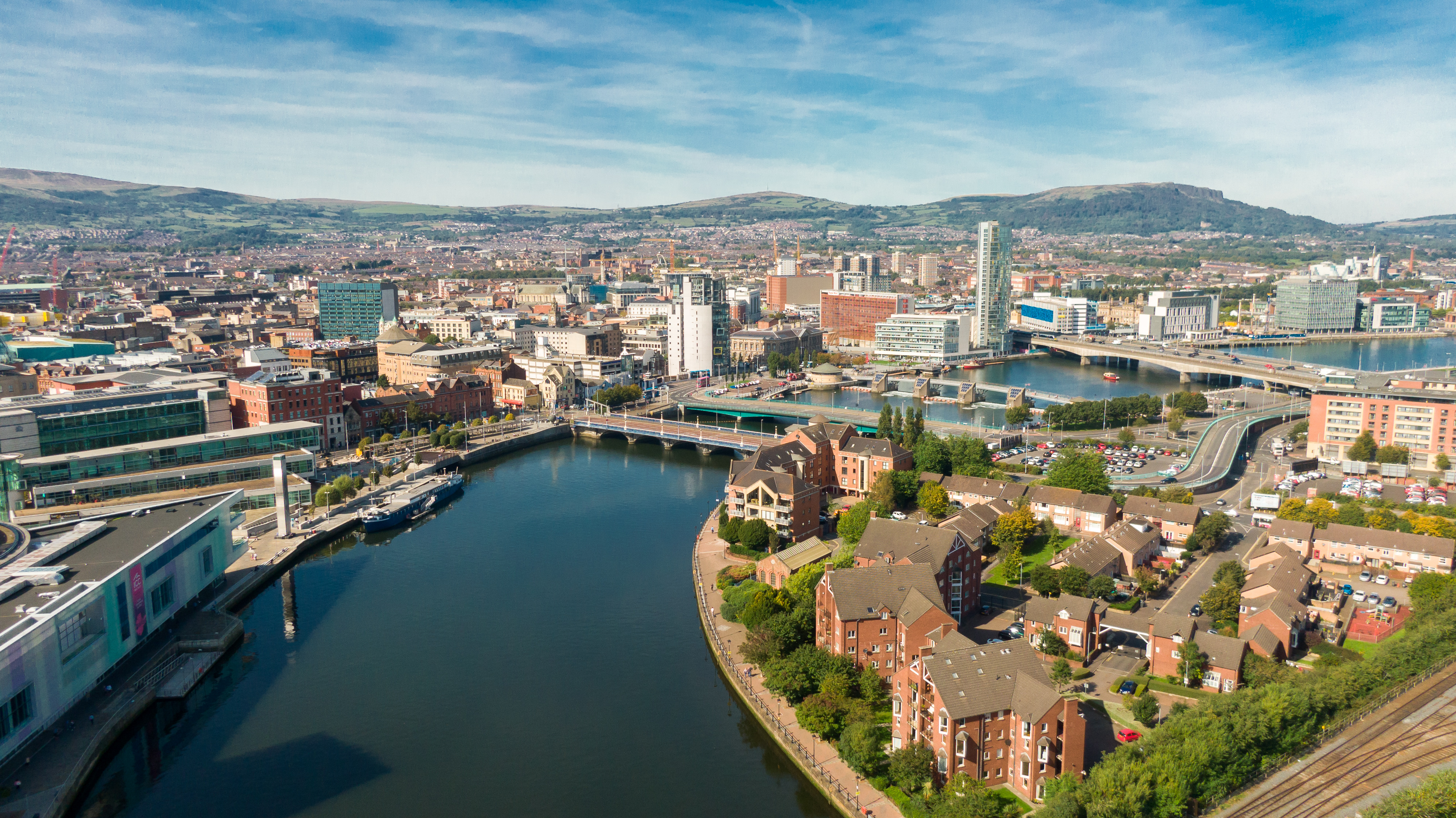 Belfast city aerial view