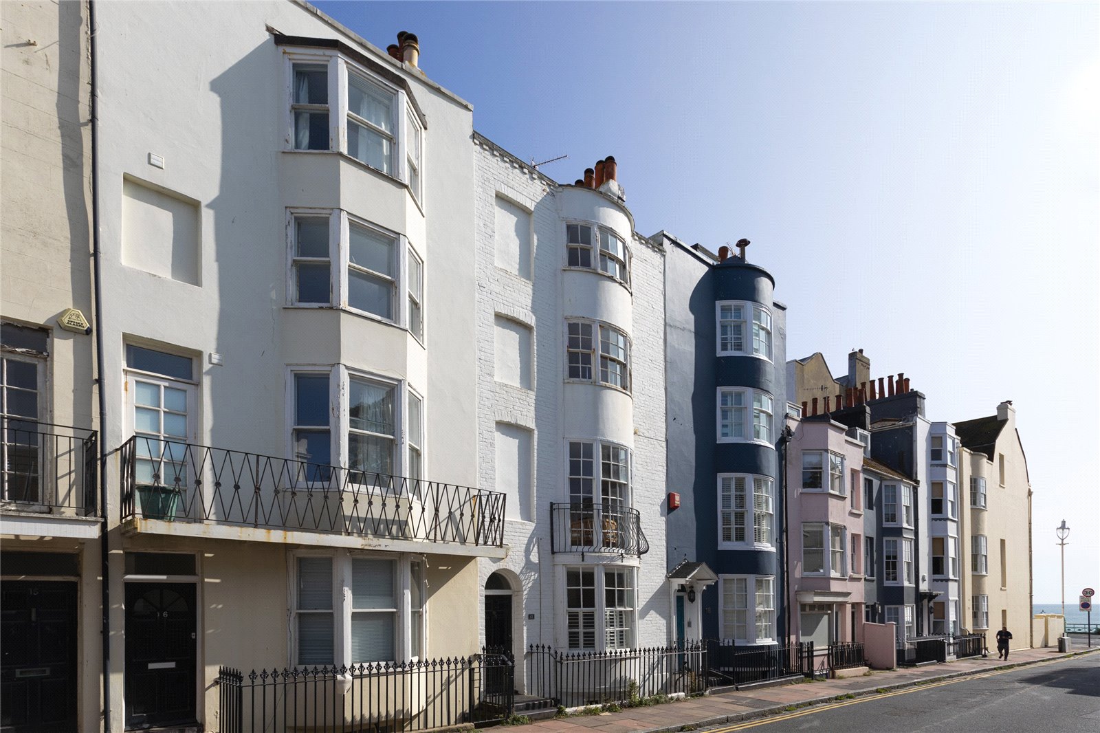 brighton east sussex row of seaside terraced houses