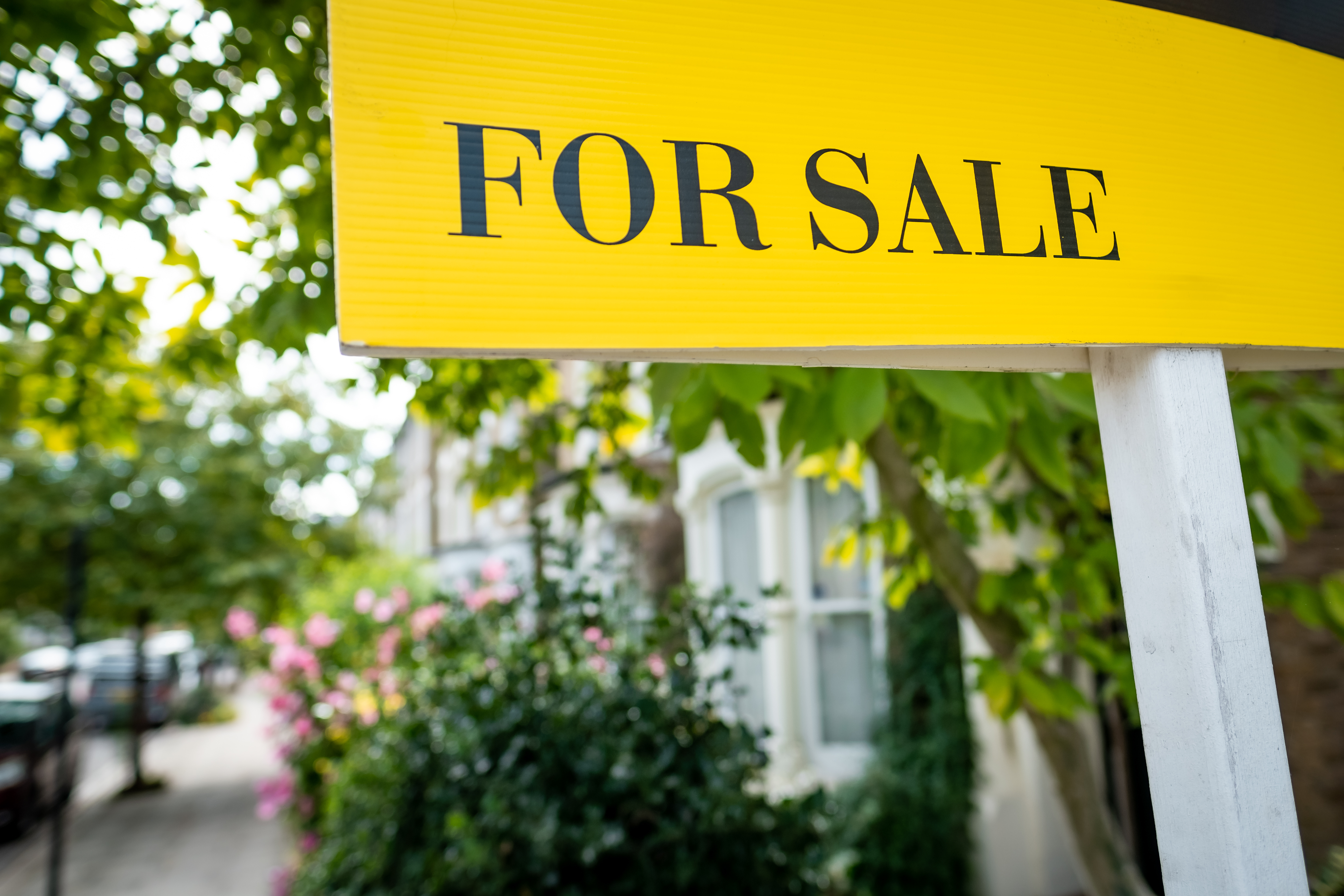 House property for sale yellow board