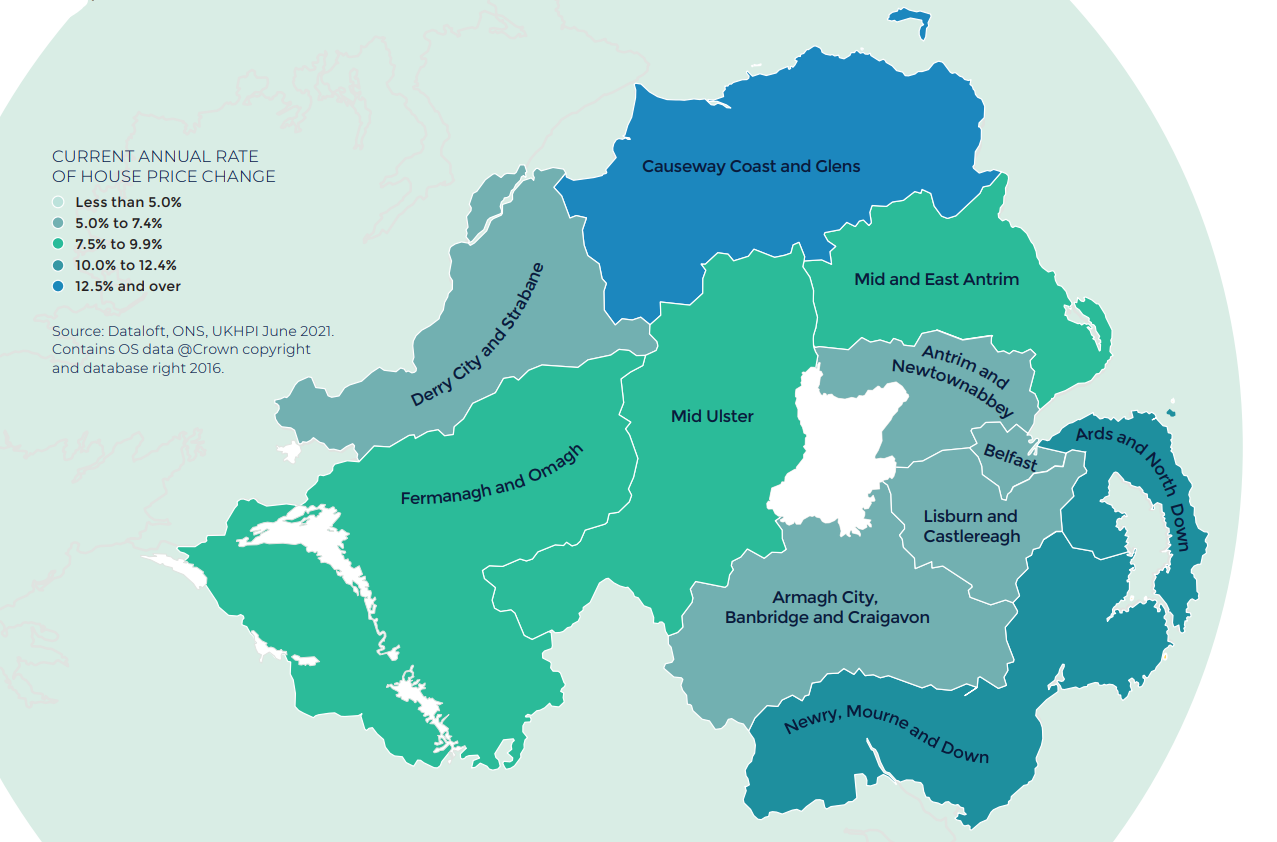 Northern Ireland Autumn regional property market report map UK