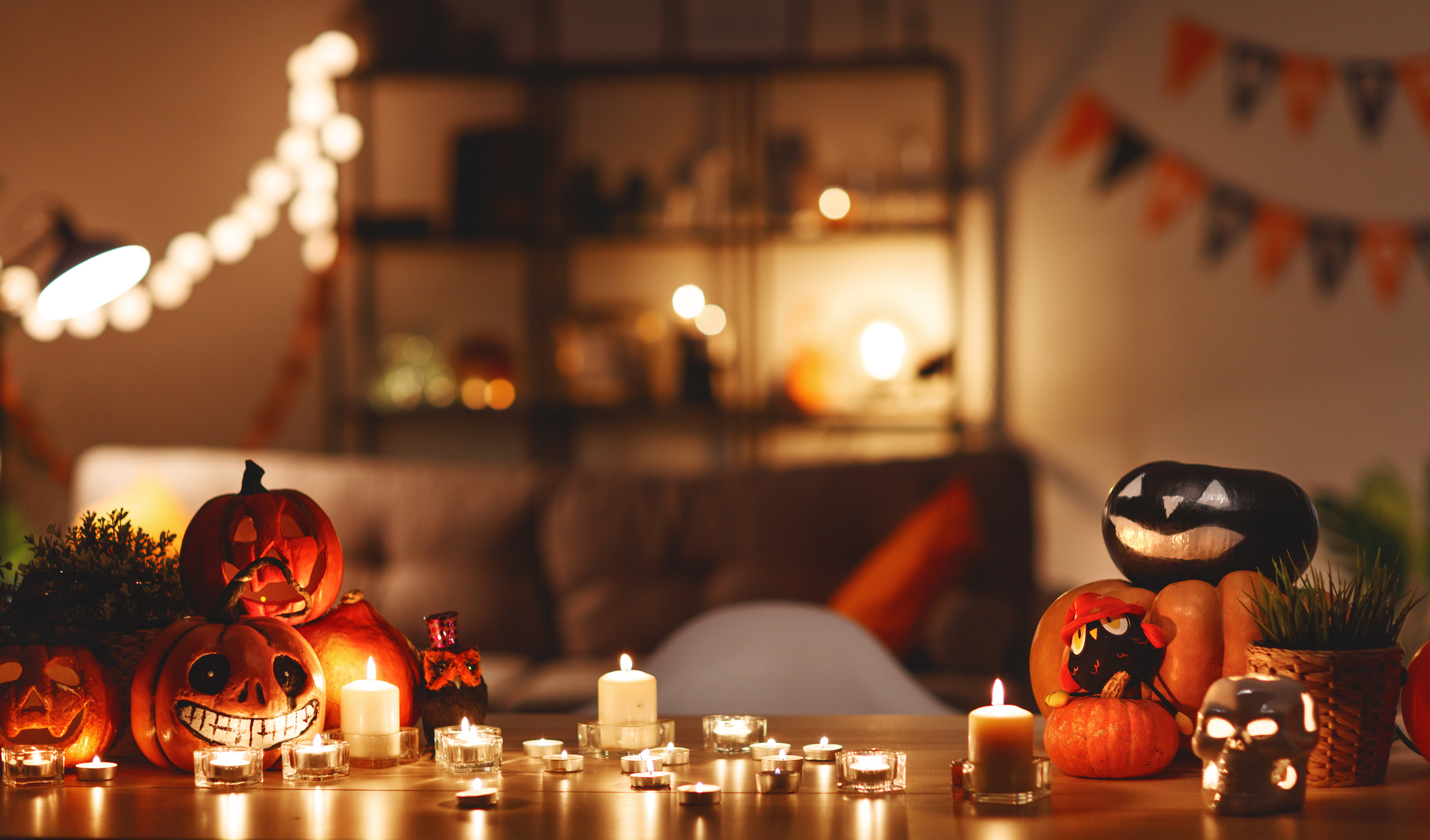 skip the lighting and create an ghostly ambience by lighting lots of candles