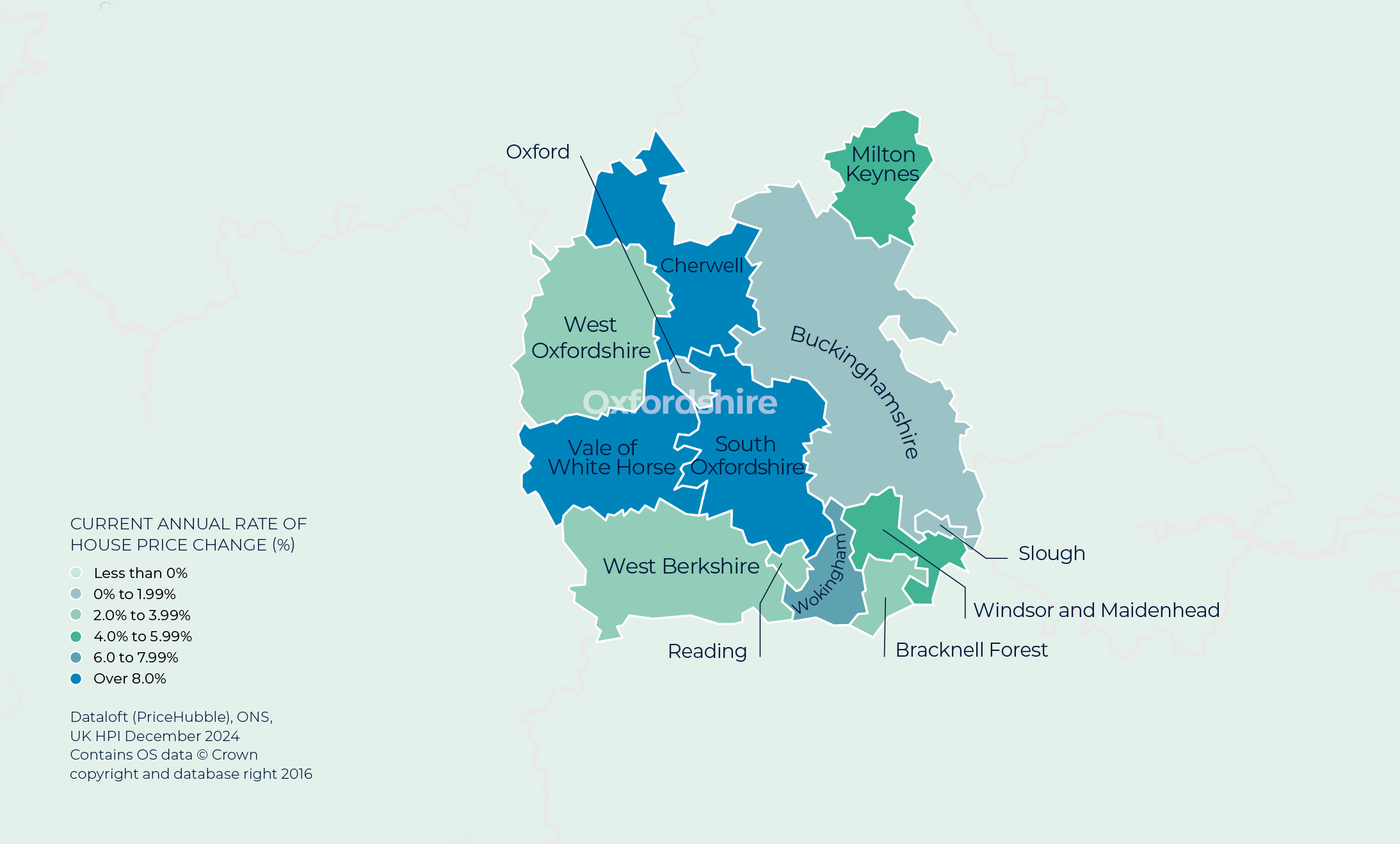 Thames Valley, Berkshire, Oxfordshire, Buckinghamshire Map