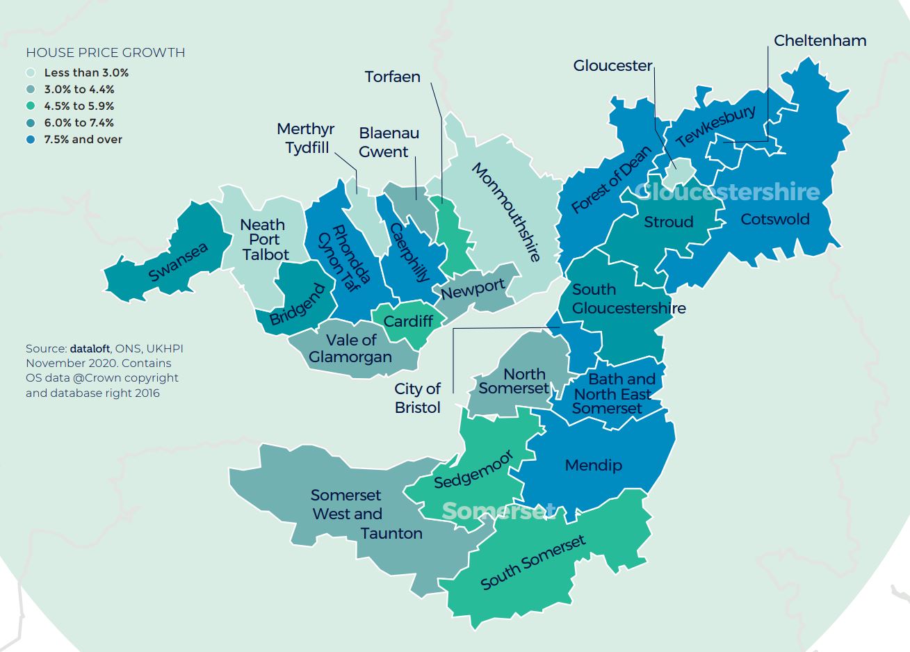 West Midlands England and Wales regional property market report house price growth