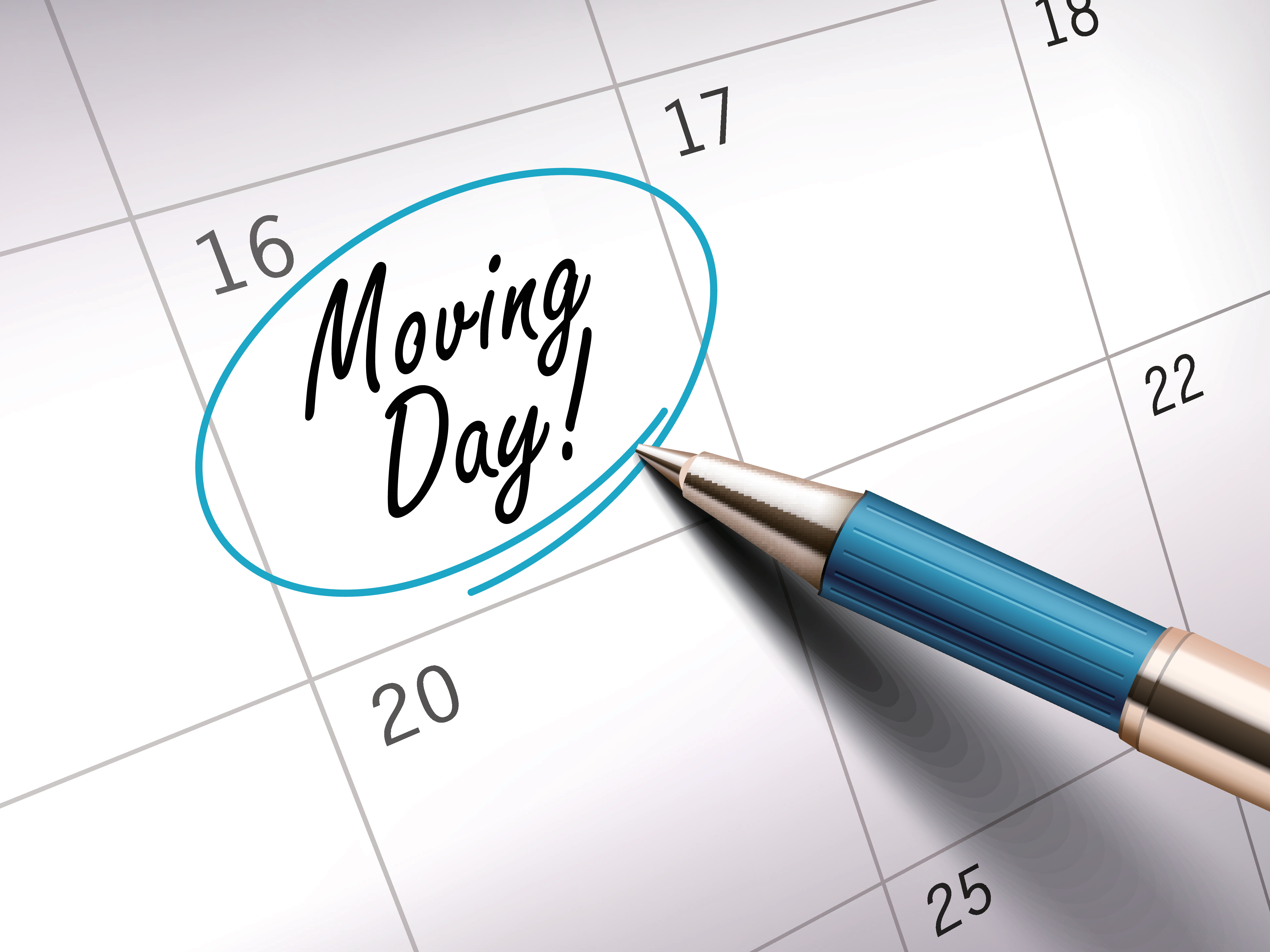 Moving day on calendar