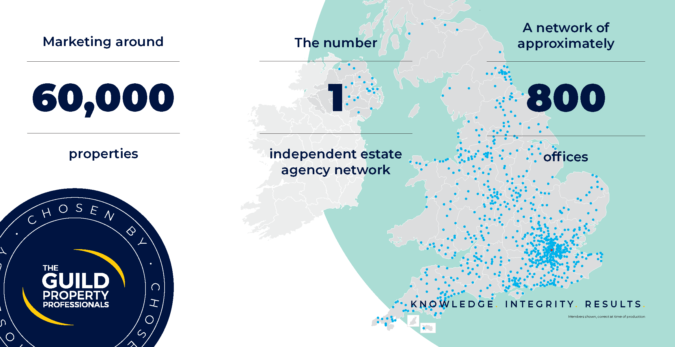 The Guild's locations in over 800 places in the UK