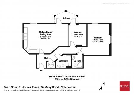 2 bedroom Flat for sale in De Grey Road, Highwoods, Colchester, CO4