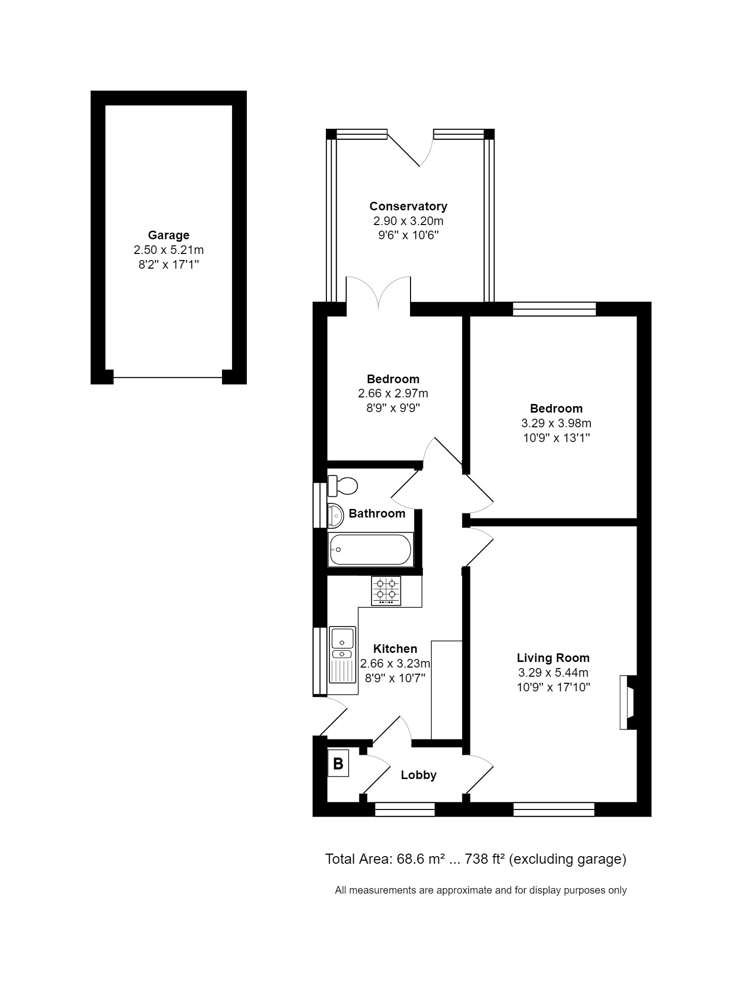 2 bedroom Bungalow for sale in Stroud