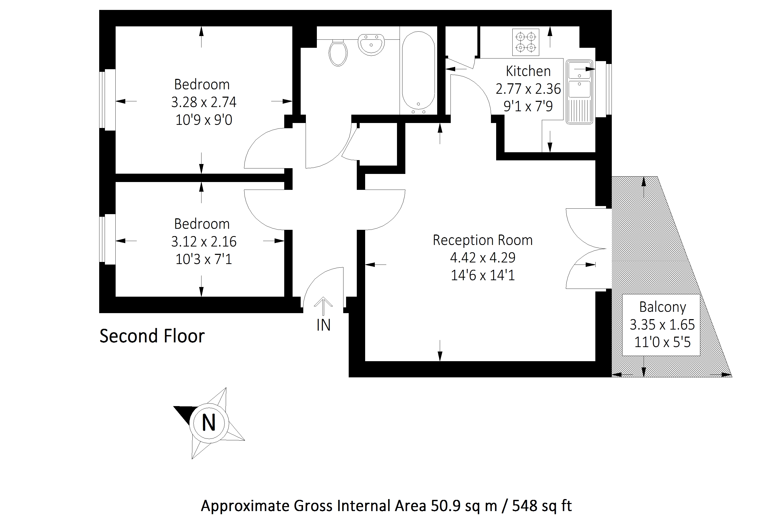 2 bedroom Apartment for rent in Deptford