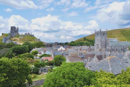 Location Aerial View of Corfe Castle