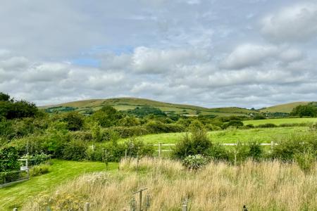 View over Farmland to Purbeck Hills