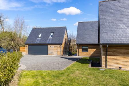 Garage With Driveway