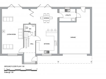 Ground floor floorplan - House 1
