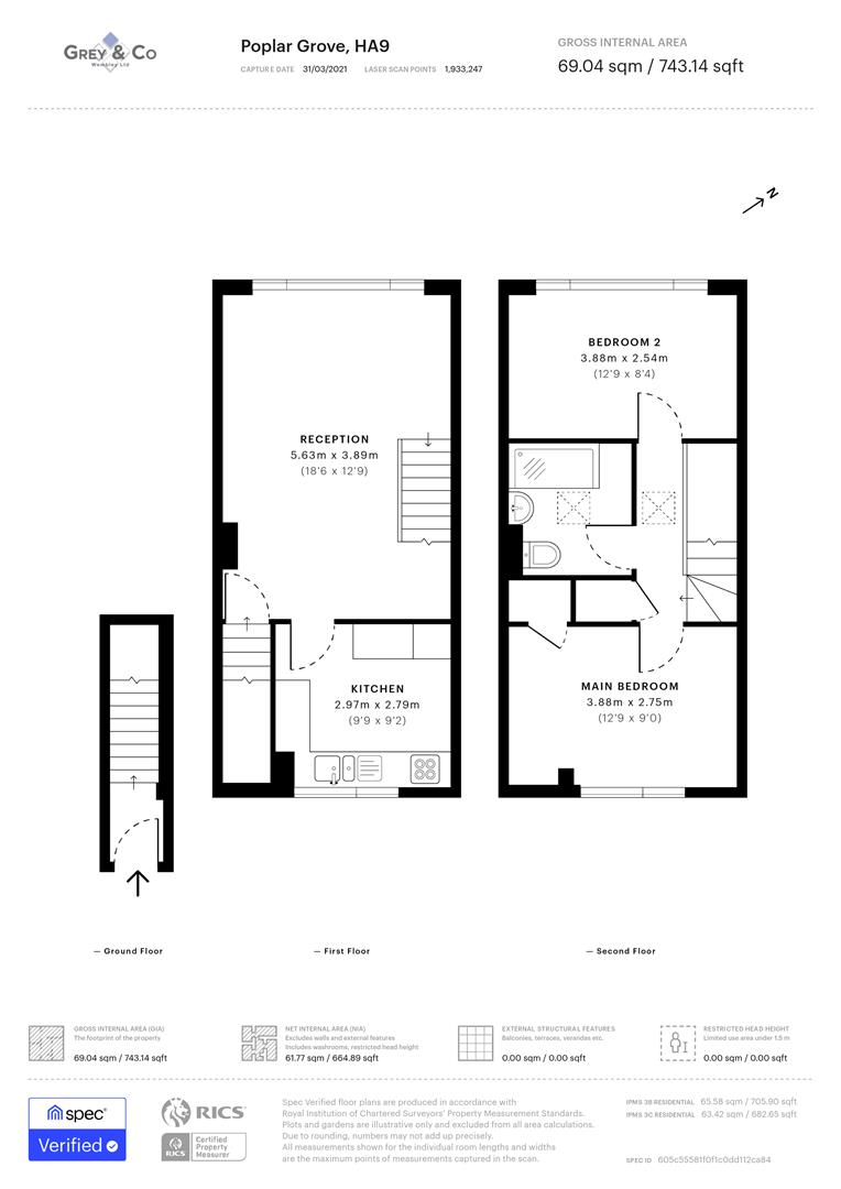 2 bedroom Flat for rent in Middlesex