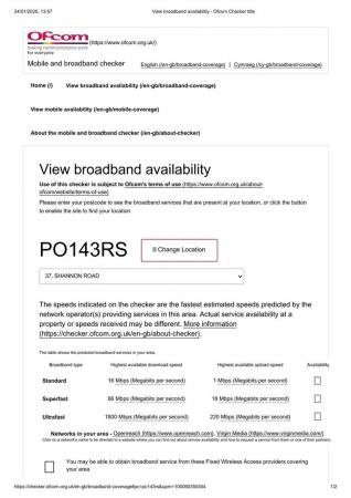 View broadband availability - Ofcom