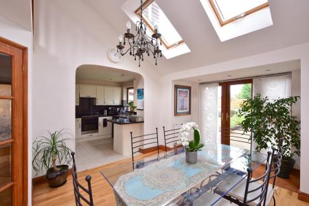 Dining room through to kitchen