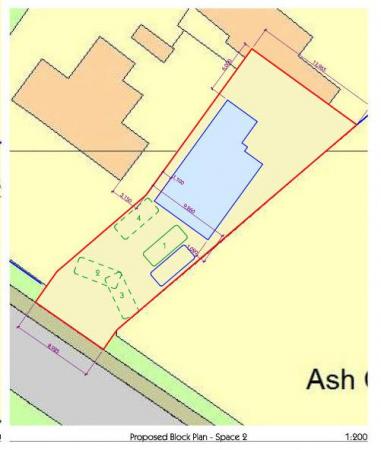Site Plan for Plot at Uttoxeter Road with measurem