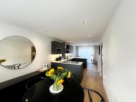 Family Room with Dining Area and Kitchen