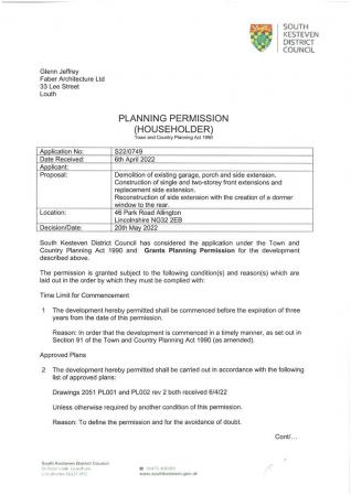 PLANNING APPROVAL