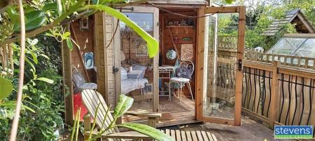 summerhouse with door open