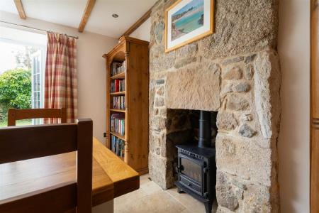 Dining room fireplace