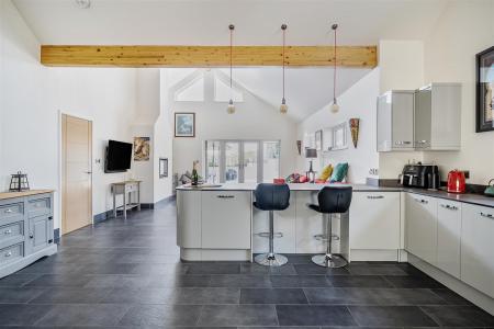 Main house open plan living area/kitchen