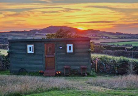 Outbuilding with sunset