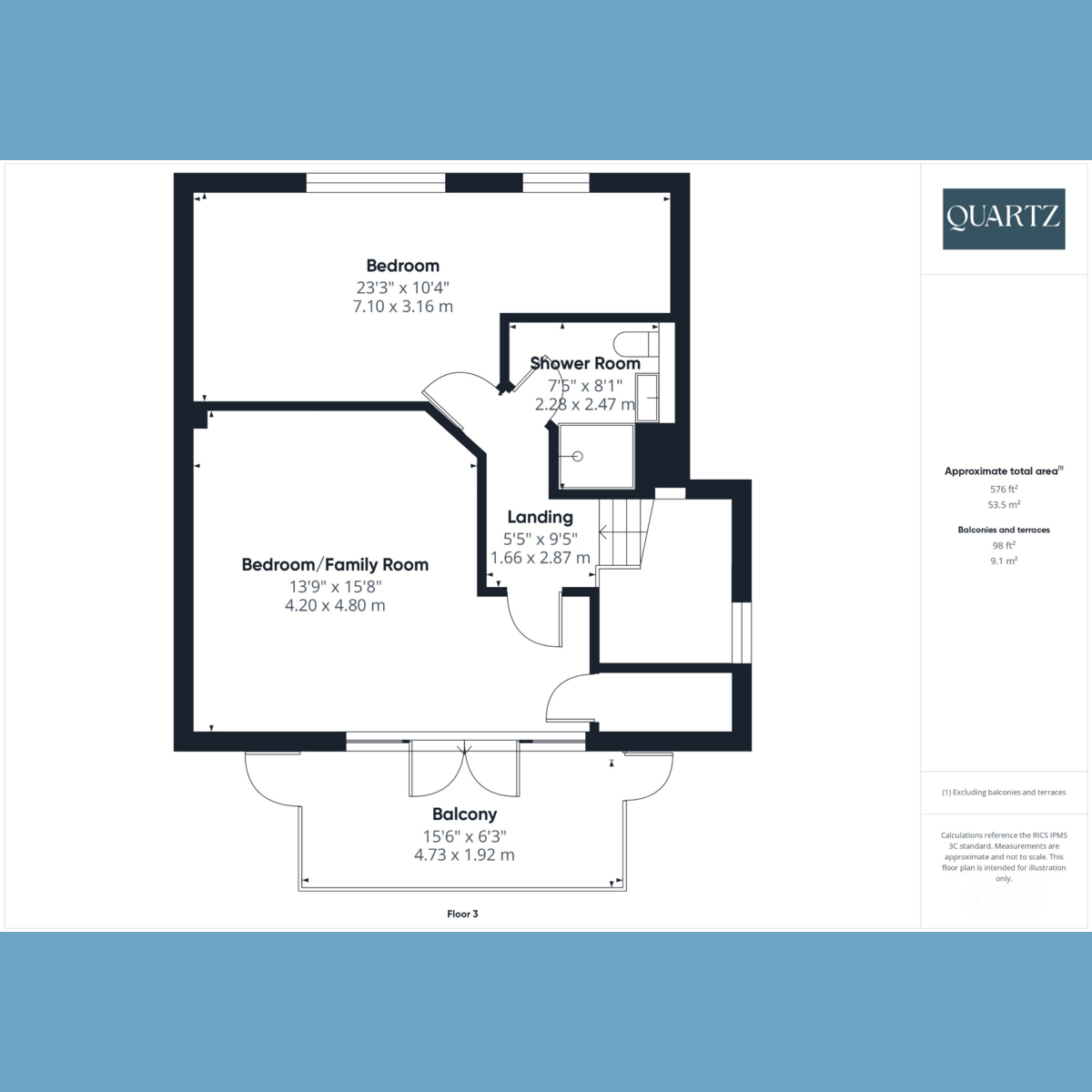 Floorplan for Moonbeam, 15a Crichel Mount Road, Poole BH14 8LT