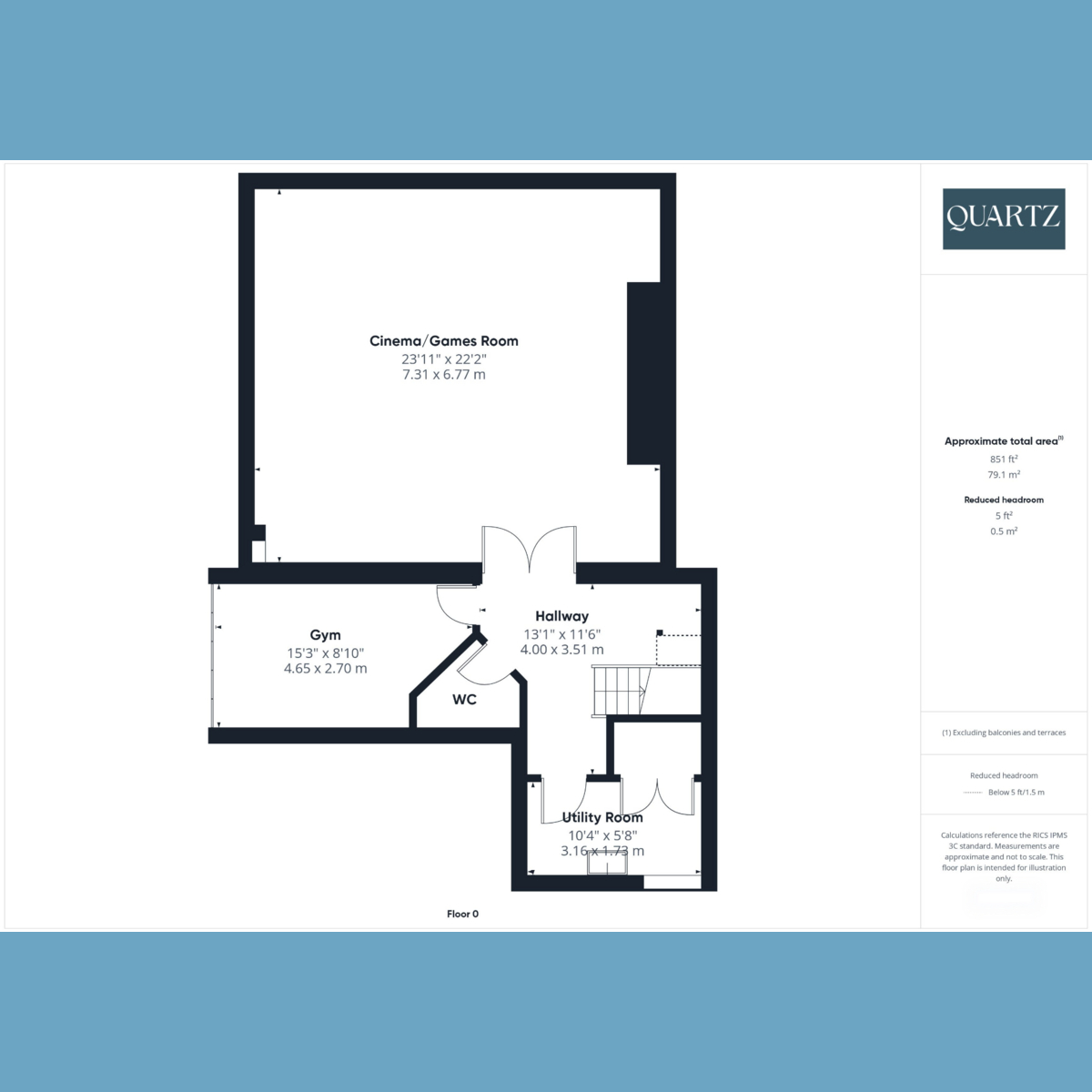 Floorplan for Moonbeam, 15a Crichel Mount Road, Poole BH14 8LT