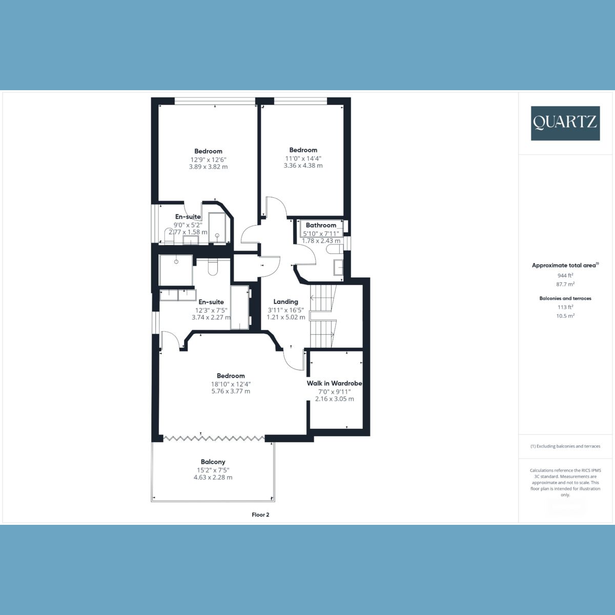 Floorplan for Moonbeam, 15a Crichel Mount Road, Poole BH14 8LT