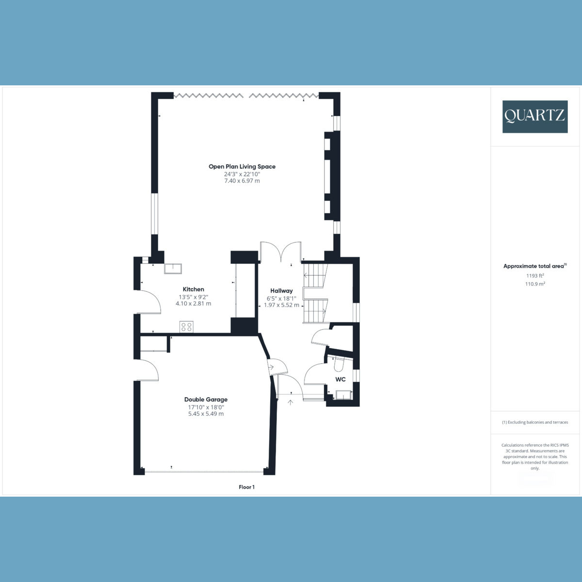 Floorplan for Moonbeam, 15a Crichel Mount Road, Poole BH14 8LT