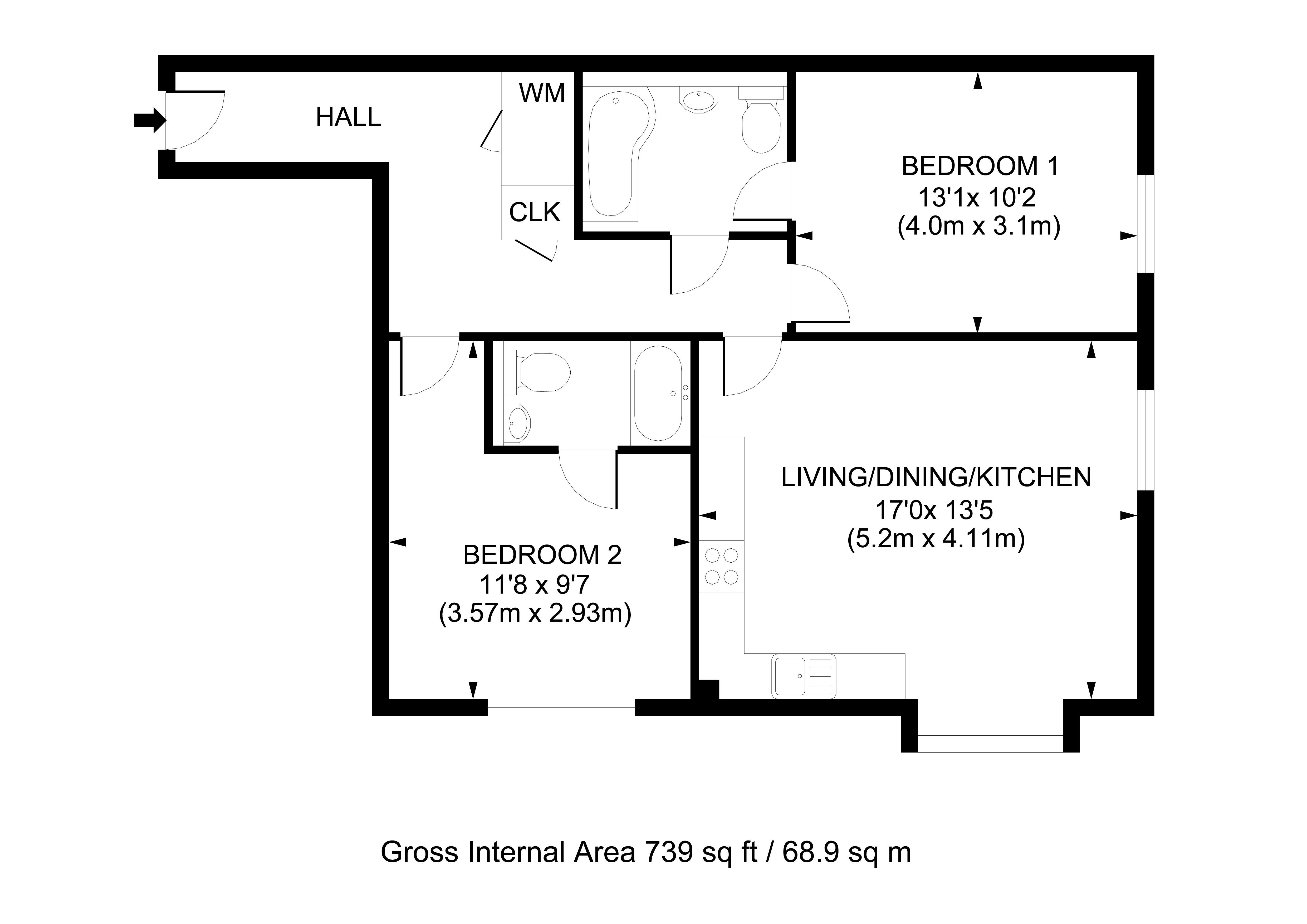 2 bedroom Flat for sale in Kingswood