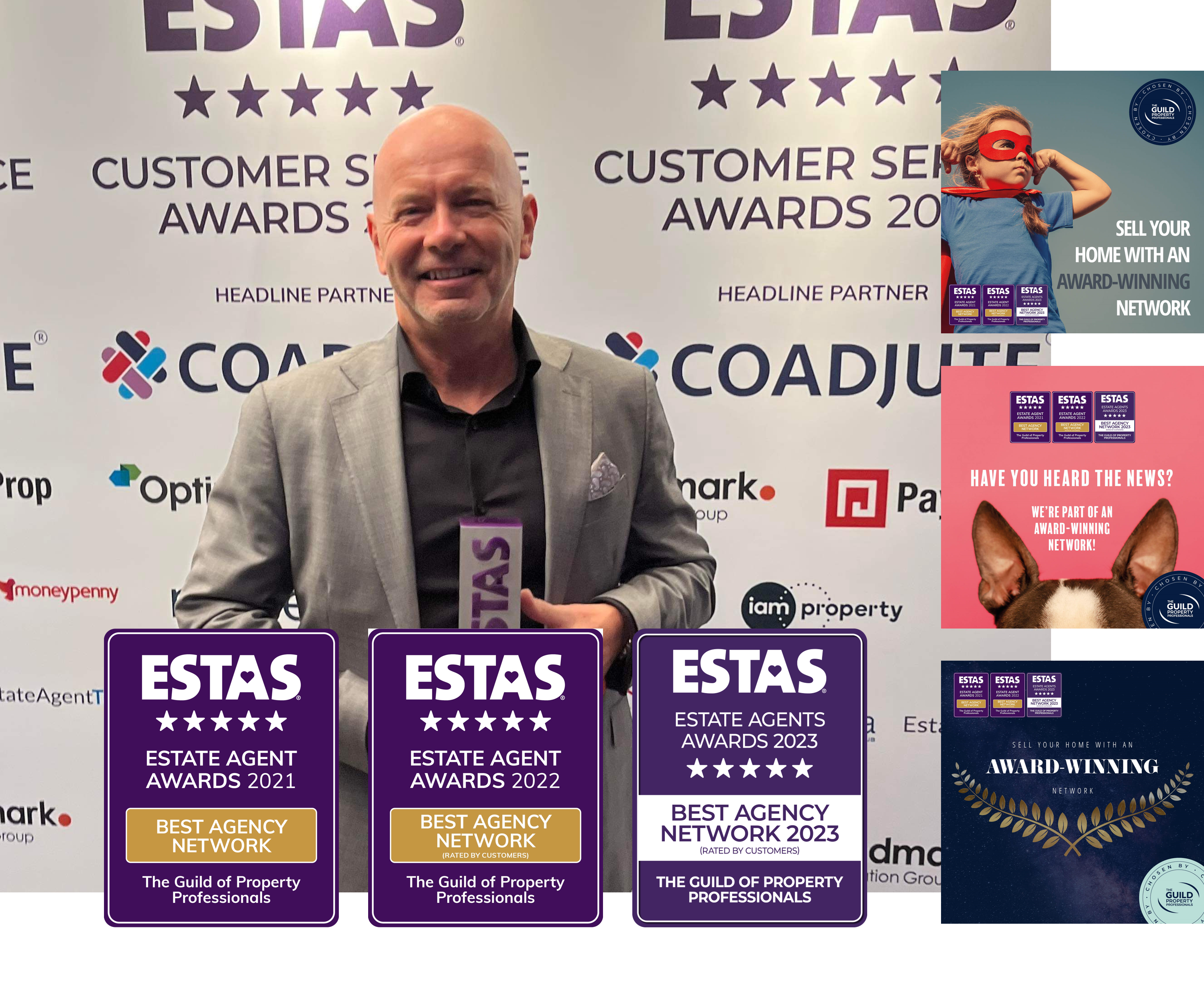 How many times has The Guild won Best Agency Network at the ESTAS? 